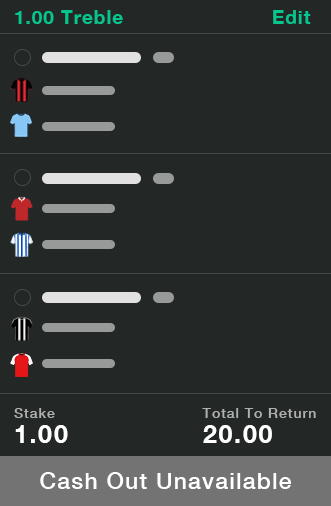 Cash Out unavailable